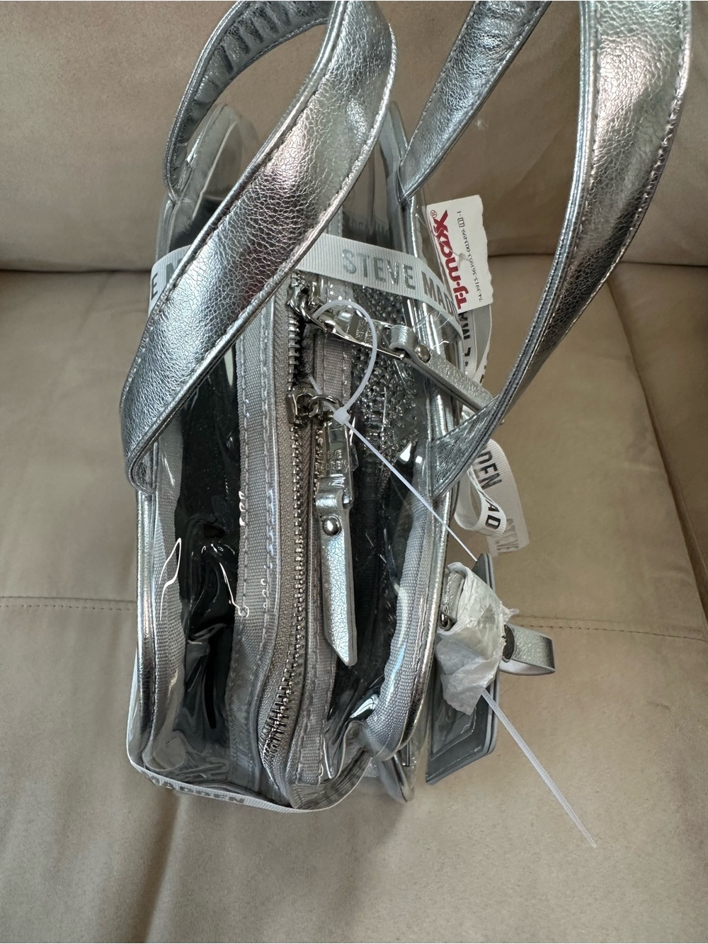 Steve Madden Gift Set –Clear Cosmetic Tote,Bling Cup, Earmuffs, Luggage Tag NWT - Picture 5 of 7